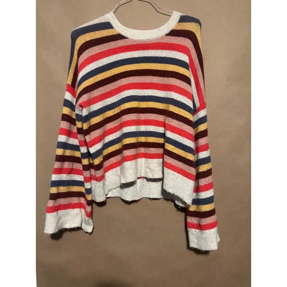 Madewell Medium James Striped Pullover Sweater Crewneck Medium Merino Wool Blend